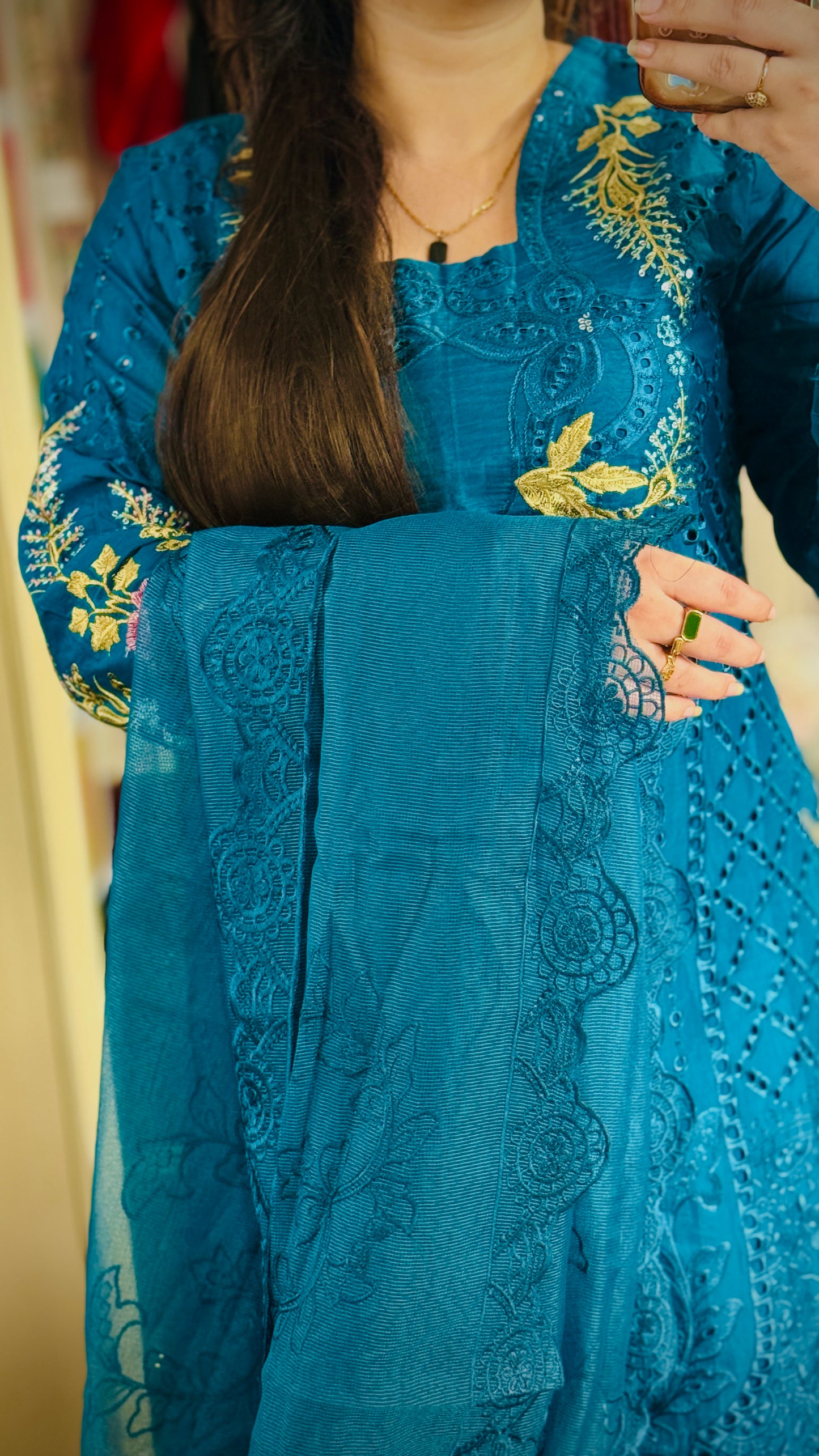 Zinc Grey Embroidered Lawn Suit – 3 Piece Designer Outfit with Net Dupatta | F FOR FASHION London