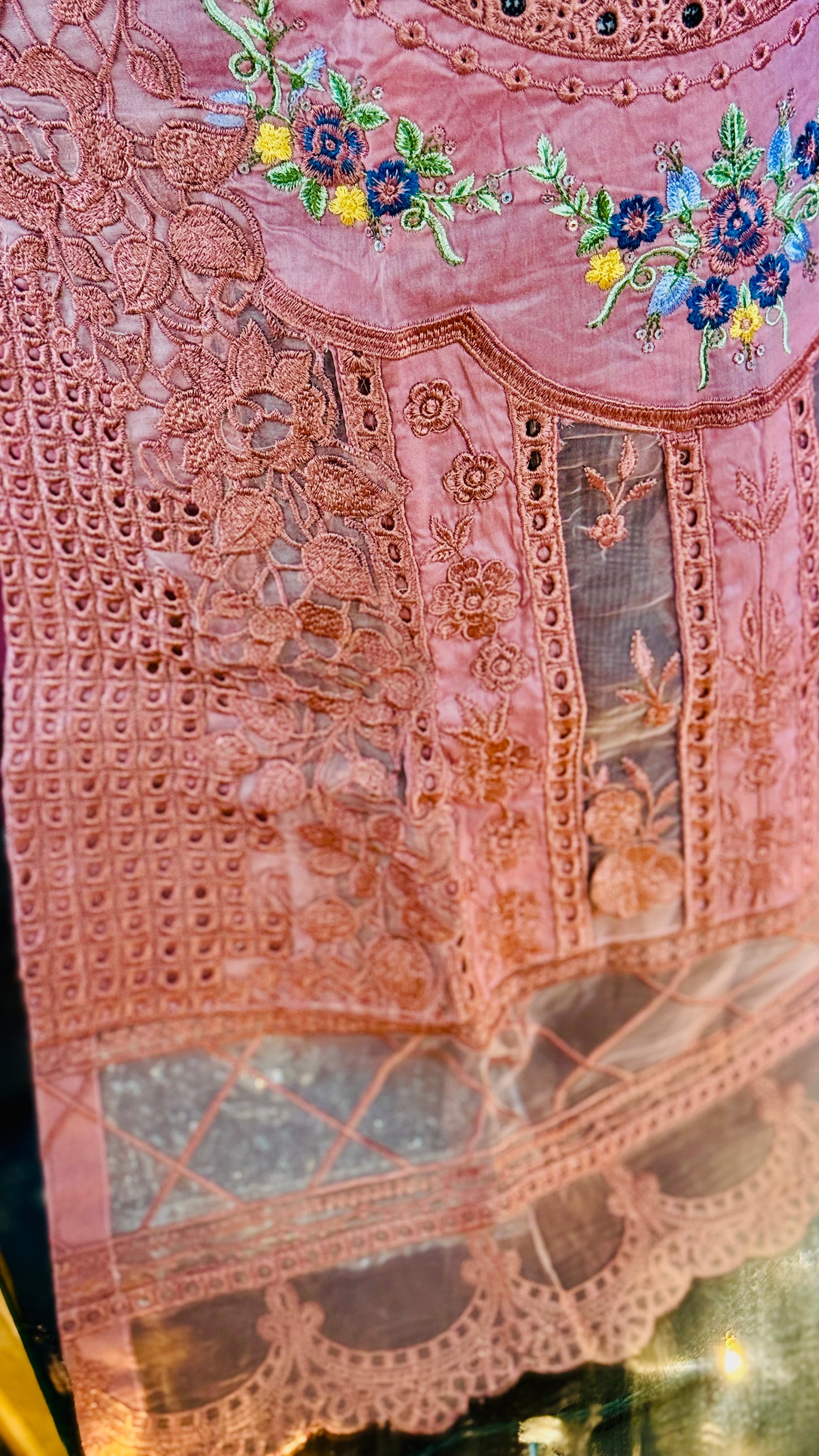 Designer Soothing Peach Embroidered Lawn Suit – Pure Lawn Elegance 3 Piece Designer Outfit | F FOR FASHION London