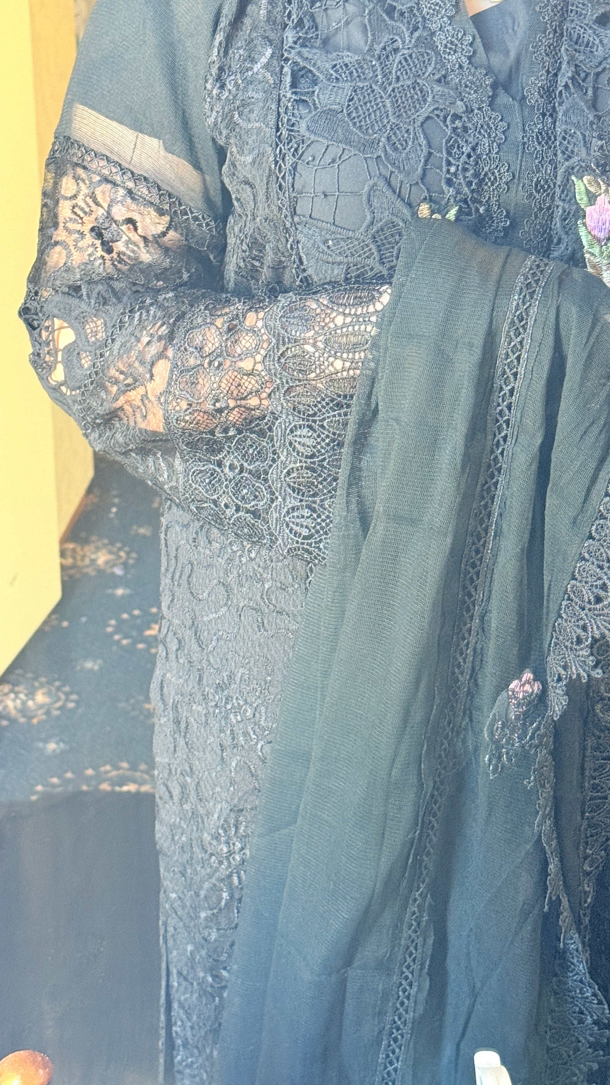 Premium Stitched Designer Suit – Net Dupatta, Raw Silk Trousers & 3D Resham Embroidery FFORFASHION