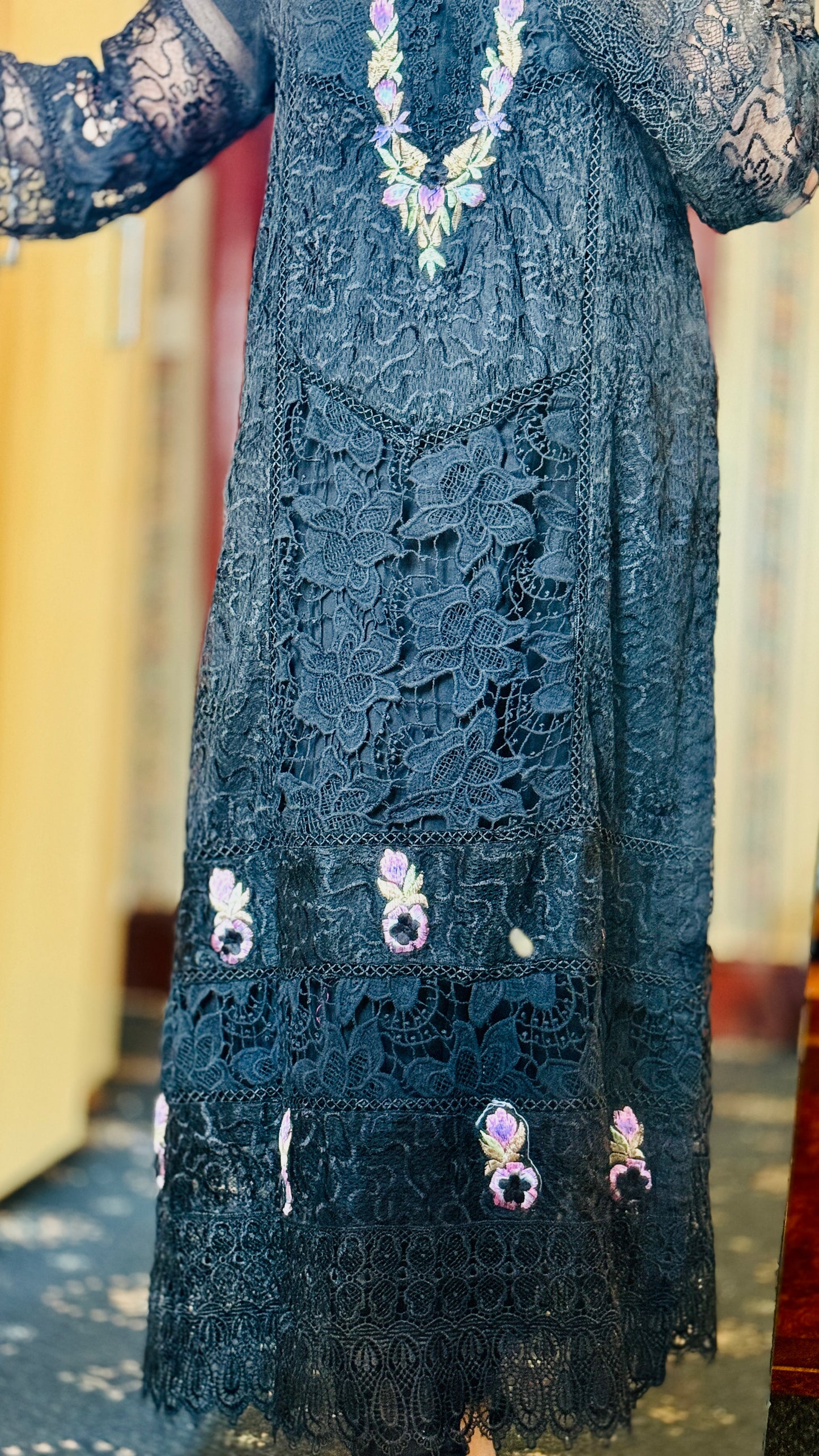 Premium Stitched Designer Suit – Net Dupatta, Raw Silk Trousers & 3D Resham Embroidery FFORFASHION