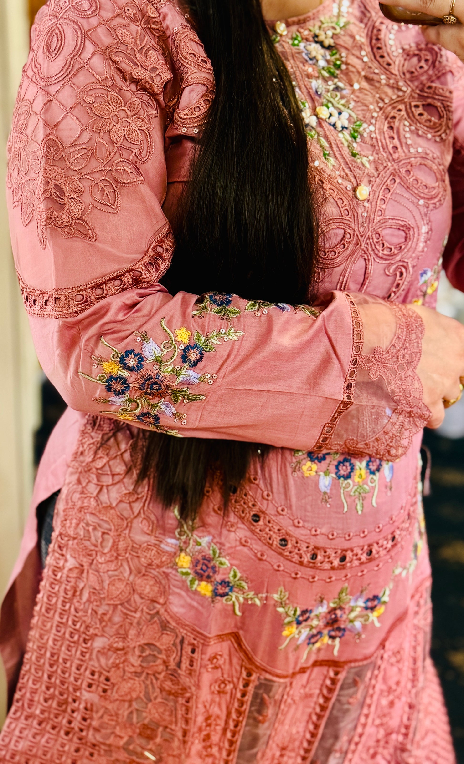 Soothing Peach Embroidered Lawn Suit | Pure Lawn Elegance – F FOR FASHION